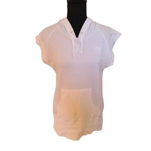 Nike Women Cap Sleeve White Hooded Sweatshirt Size Medium